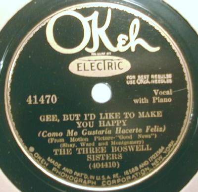 Boswell Sisters — October 3, 1930